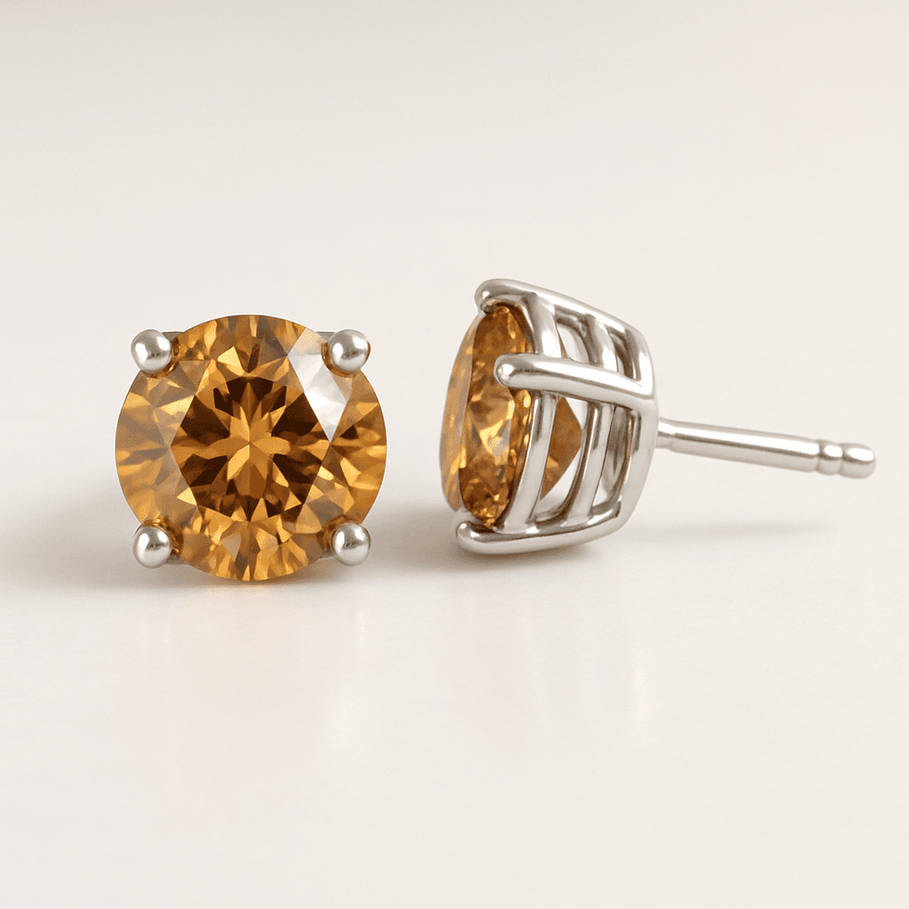 The Pax — Stud Earrings, Natural Cognac