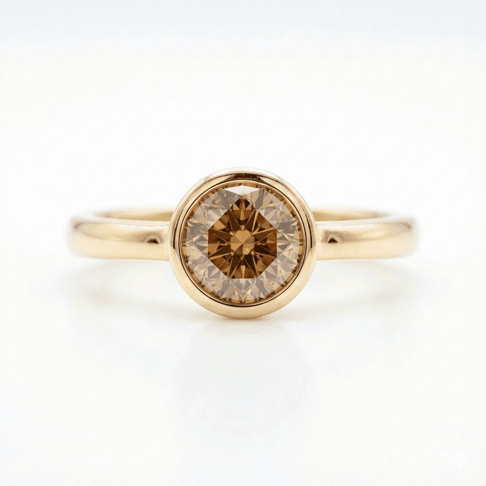The Orla — a solitaire memorial diamond ring in yellow gold